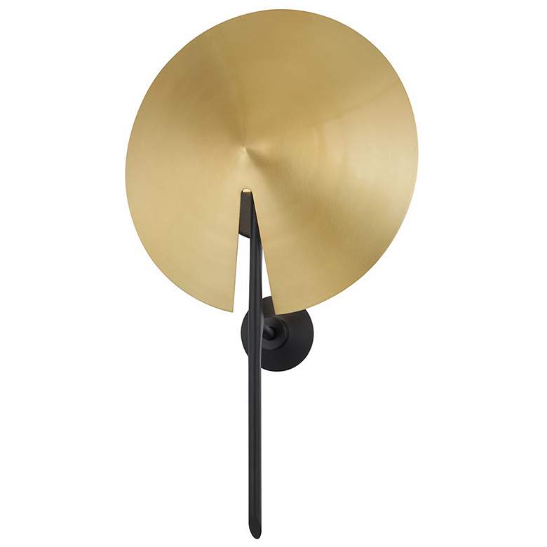 Image 1 Equilibrium 20" High Black and Aged Brass Wall Sconce