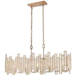 Equilibrium 34&quot; Wide 5-Light Linear Chandelier - Polished Nickel