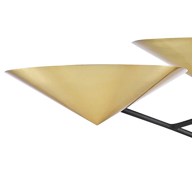 Image 2 Equilibrium 39.5" Wide 3-Light Black and Brass Modern Chandelier more views