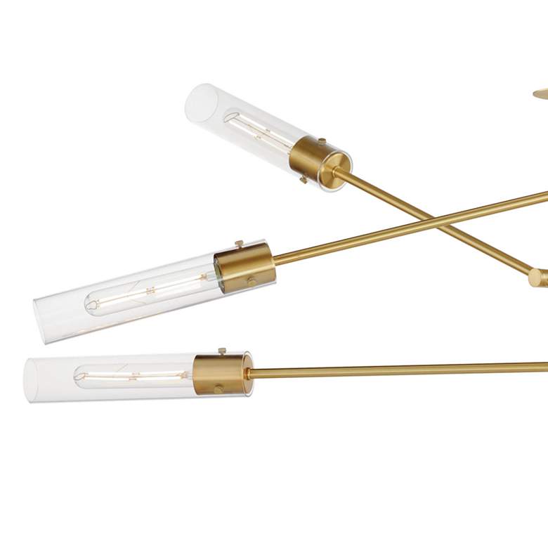 Image 2 Equilibrium 51 3/4" Wide Aged Brass 6-Light LED Chandelier more views