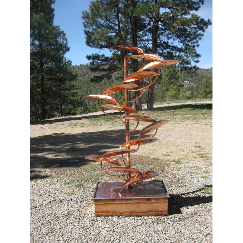 Image 1 Equilibrium 84" High Copper Outdoor Cascading Fountain