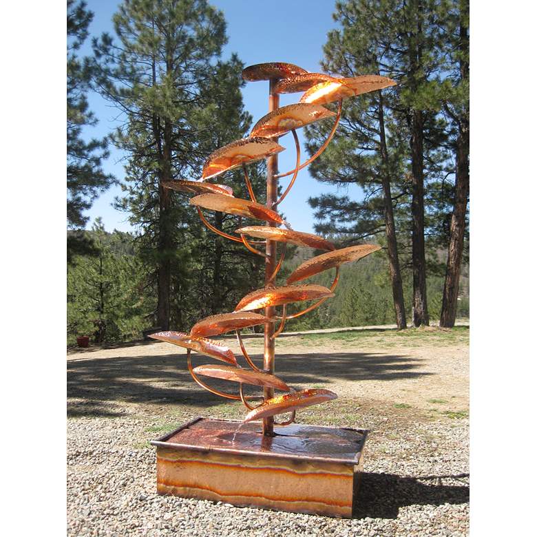 Image 2 Equilibrium 84" High Copper Outdoor Cascading Fountain more views