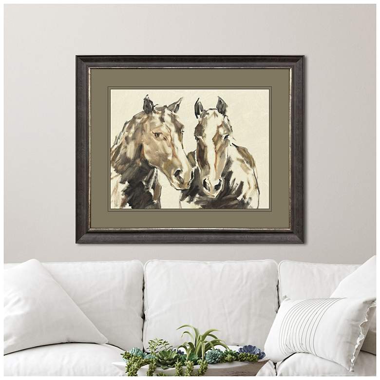 Image 4 Equine Sketch Duo 45"W x 37"H Modern Framed Art more views