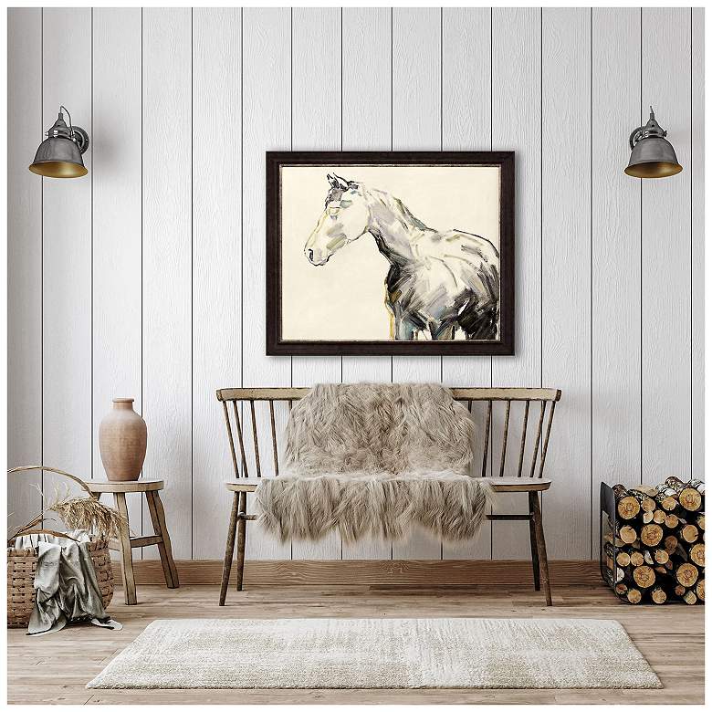 Image 4 Equine Sketch Look 45"W x 37"H Contemporary Framed Art more views