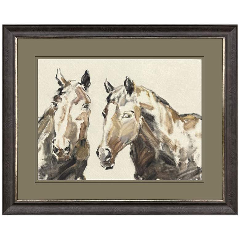 Image 1 Equine Sketch Together 45"W x 37"H Modern Framed Art