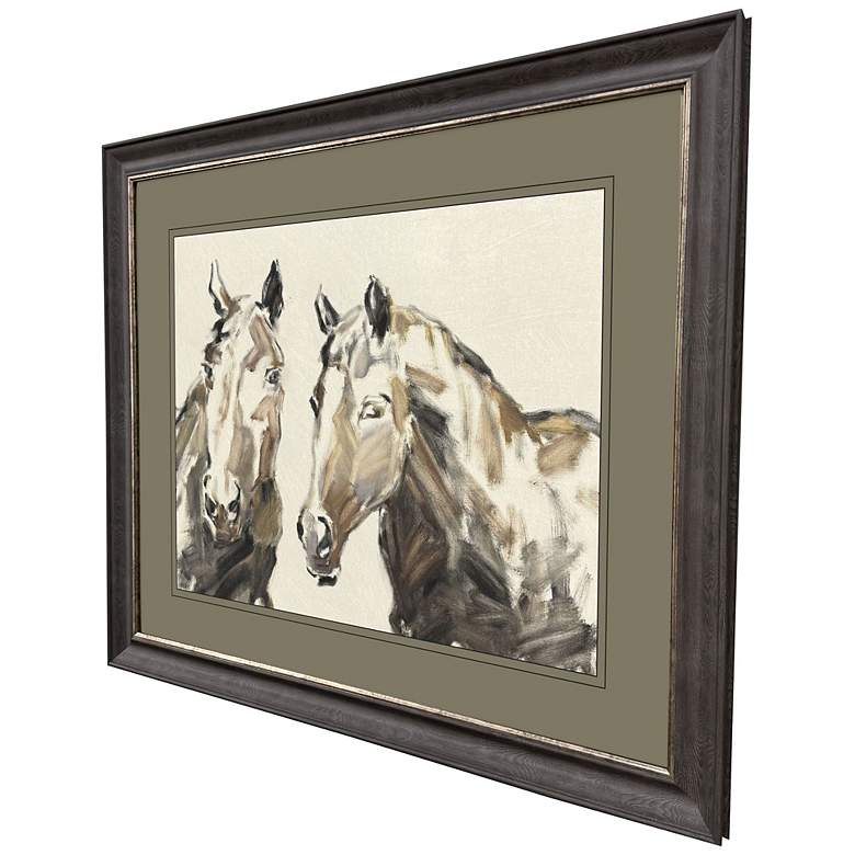 Image 2 Equine Sketch Together 45"W x 37"H Modern Framed Art more views