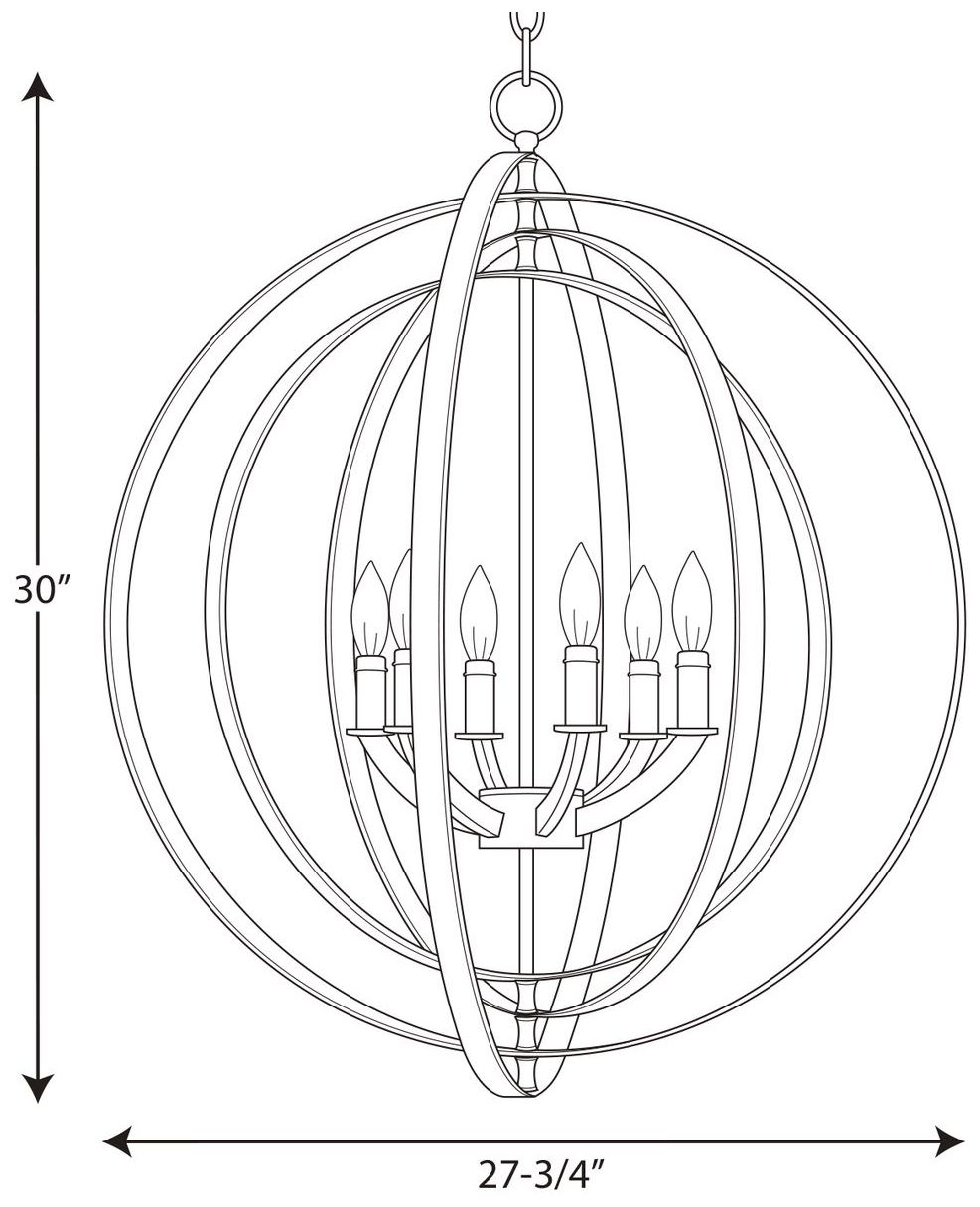 Thumbnail4 of Equinox Collection Six-Light Sphere Pendant Light more views