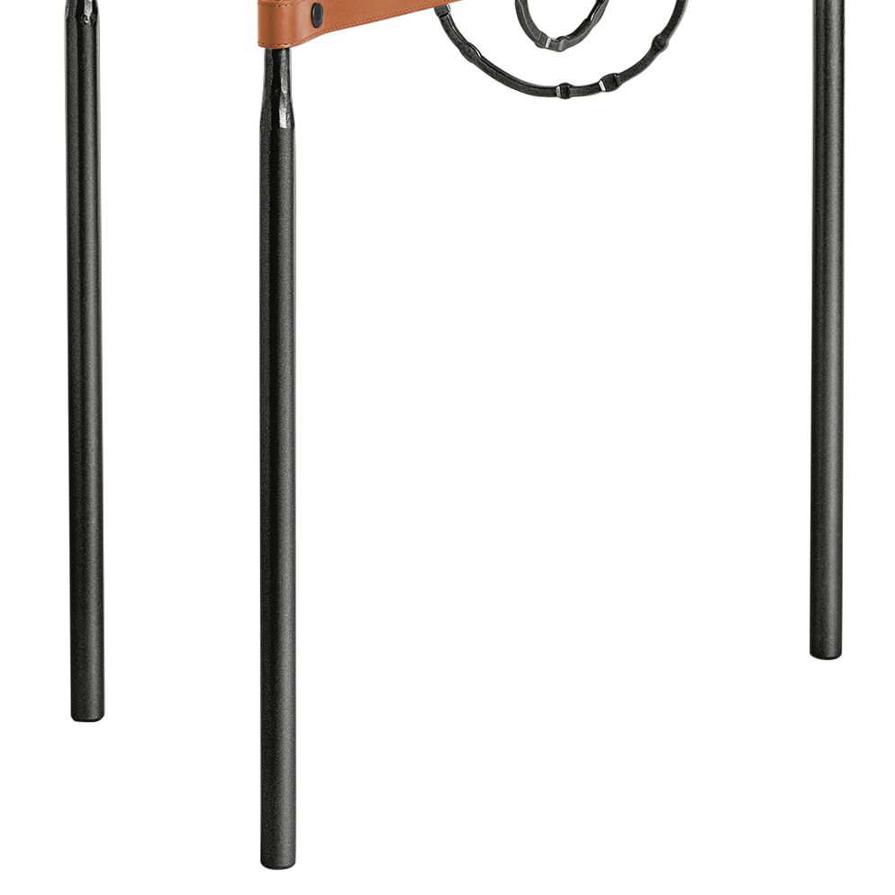 Image 3 Equus 22" Wide Black Side Table w/ Black Ring Chestnut Strap more views