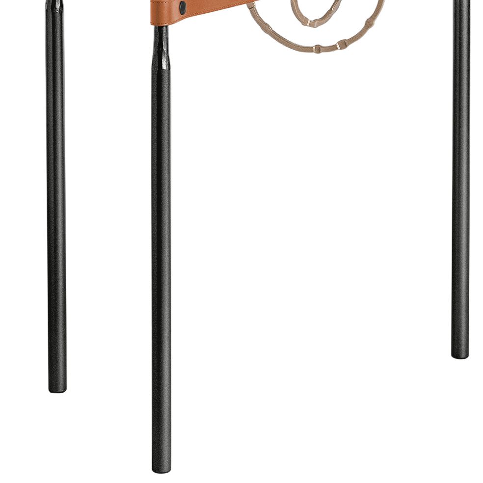 Image 3 Equus 22" Wide Black Side Table w/ Gold Ring Chestnut Strap more views