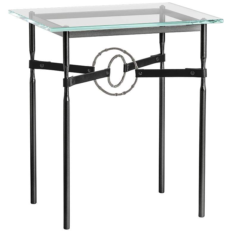 Image 1 Equus 22 inch Wide Black Side Table w/ Natural Ring Black Strap