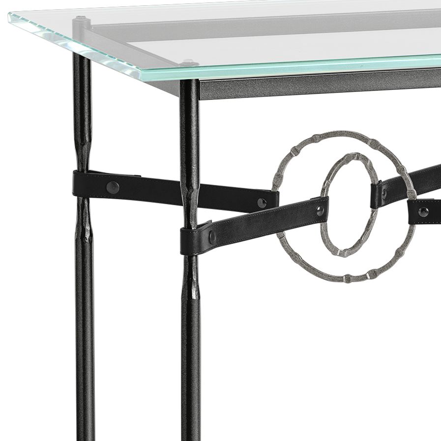 Image 2 Equus 22" Wide Black Side Table w/ Natural Ring Black Strap more views