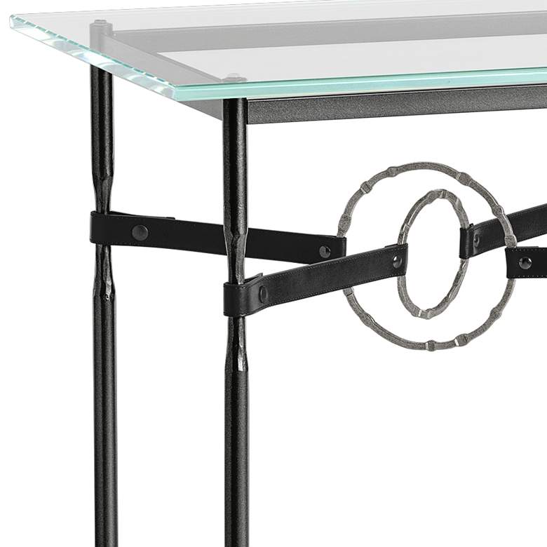 Equus 22 inch Wide Black Side Table w/ Natural Ring Black Strap more views