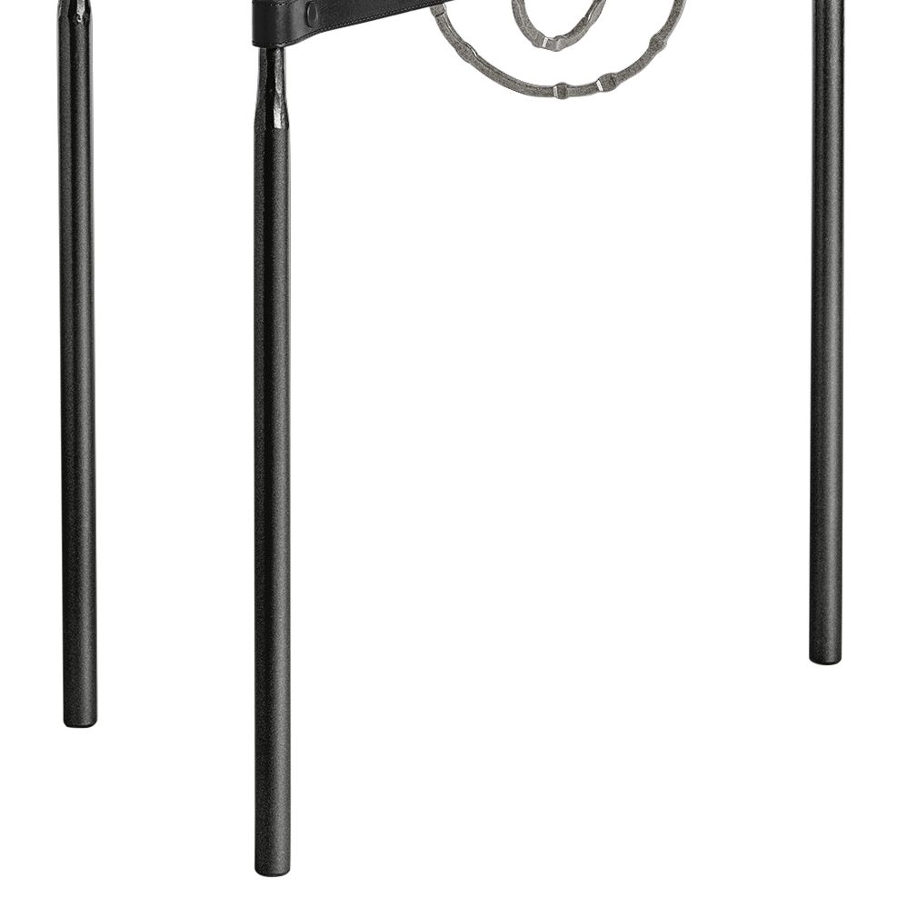 Image 3 Equus 22" Wide Black Side Table w/ Natural Ring Black Strap more views