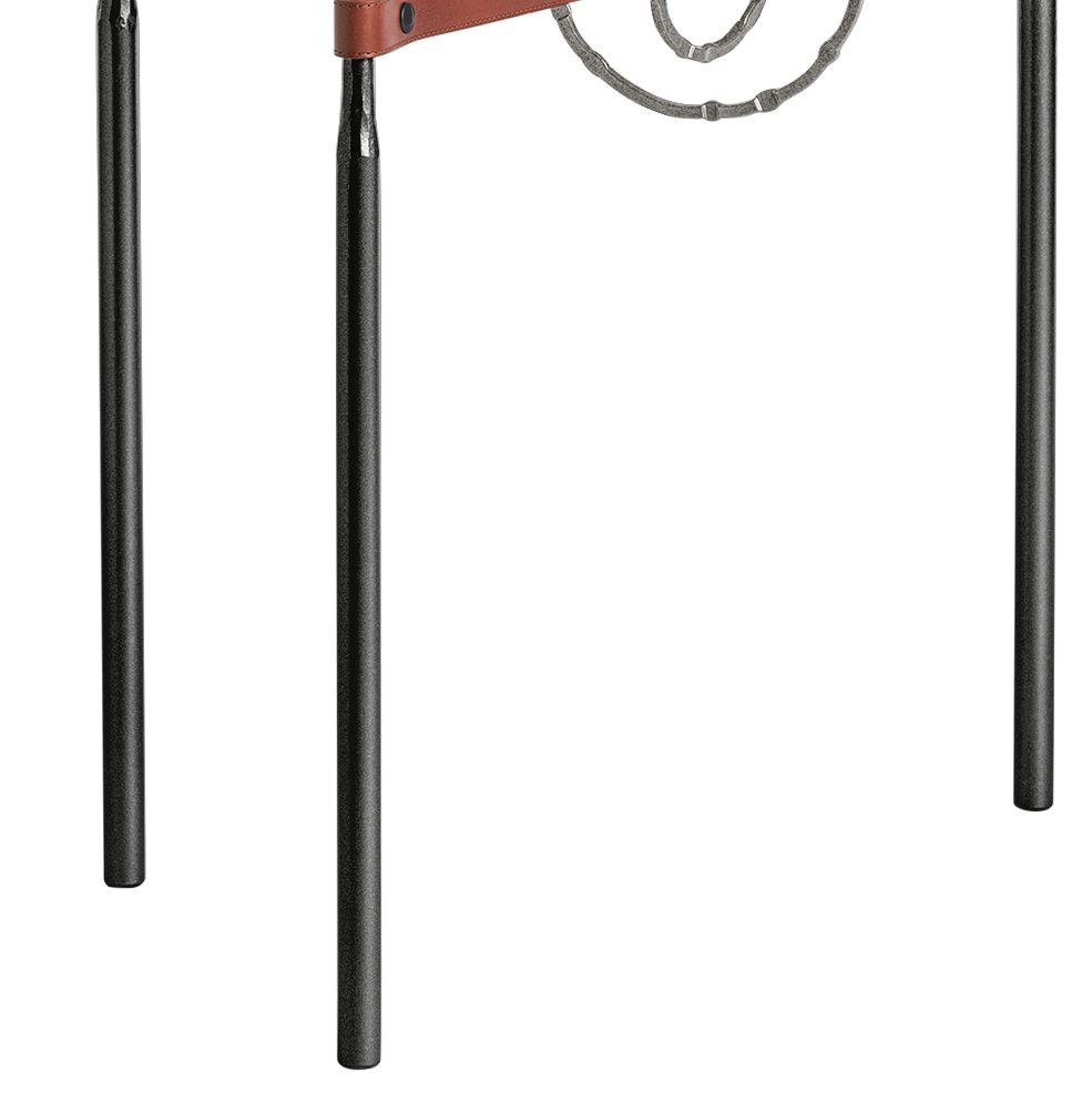 Image 3 Equus 22" Wide Black Side Table w/ Natural Ring Brown Strap more views