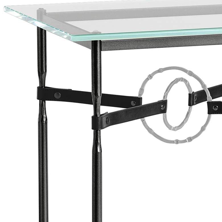 Image 2 Equus 22 inch Wide Black Side Table w/ Platinum Ring Black Strap more views