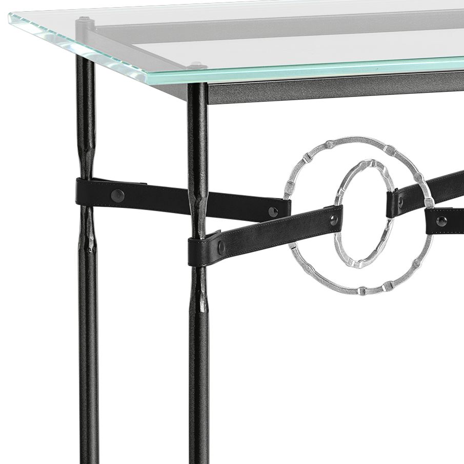 Image 2 Equus 22" Wide Black Side Table w/ Sterling Ring Black Strap more views