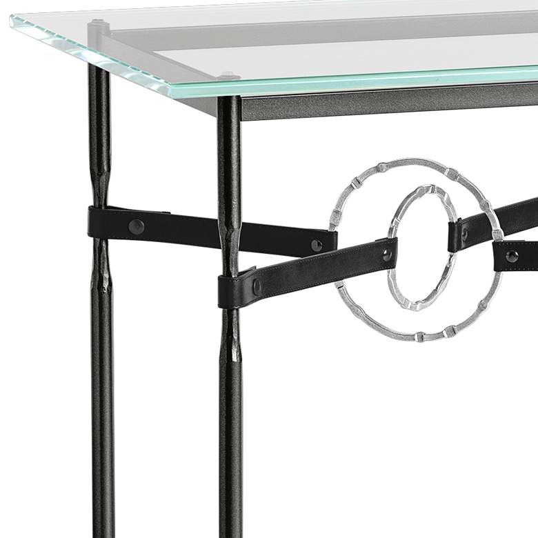 Equus 22 inch Wide Black Side Table w/ Sterling Ring Black Strap more views