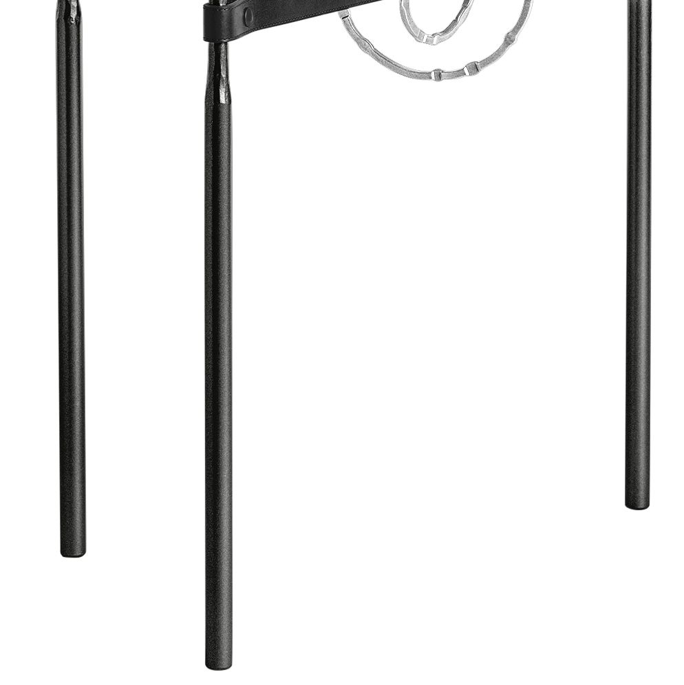 Image 3 Equus 22" Wide Black Side Table w/ Sterling Ring Black Strap more views