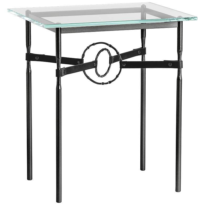 Image 1 Equus 22" Wide Black Side Table with Black Ring Black Strap