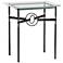 Equus 22" Wide Black Side Table with Black Ring Black Strap