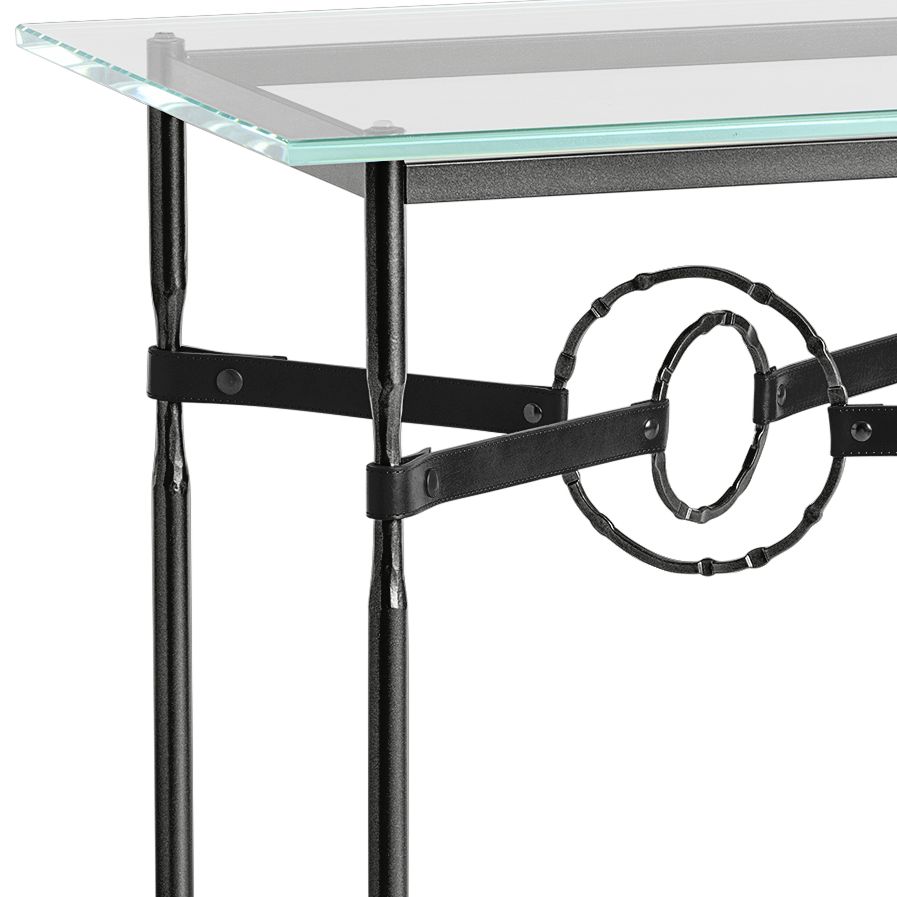 Image 2 Equus 22" Wide Black Side Table with Black Ring Black Strap more views