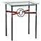 Equus 22" Wide Black Side Table with Black Ring Brown Strap