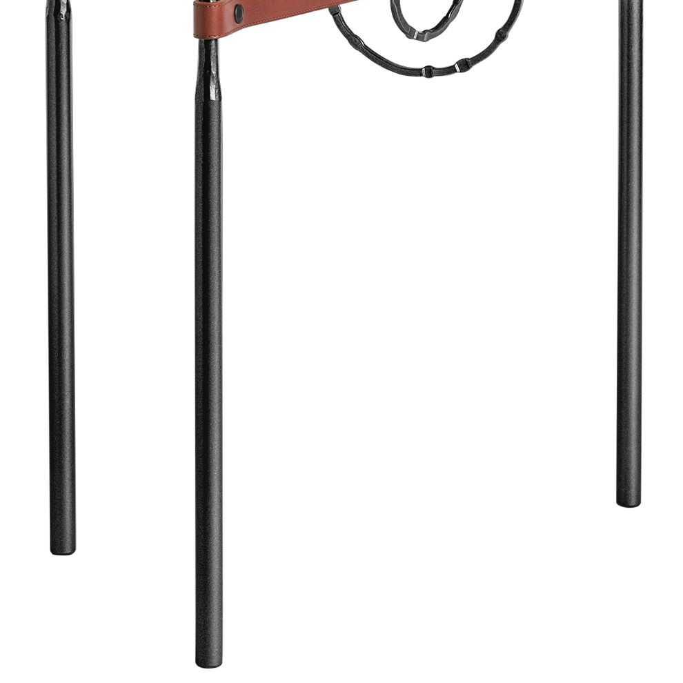 Image 3 Equus 22" Wide Black Side Table with Black Ring Brown Strap more views