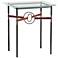 Equus 22" Wide Black Side Table with Bronze Ring Brown Strap