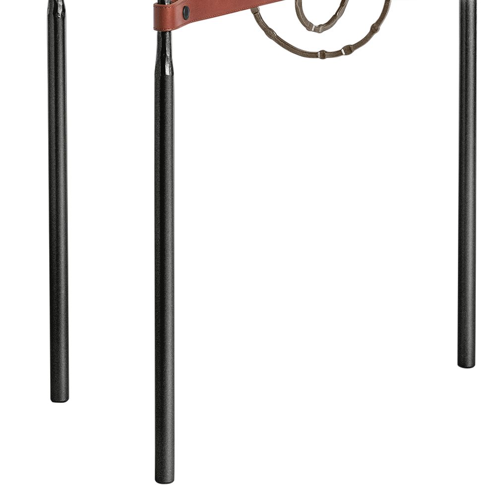 Image 3 Equus 22" Wide Black Side Table with Bronze Ring Brown Strap more views