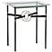Equus 22" Wide Black Side Table with Gold Ring Black Strap