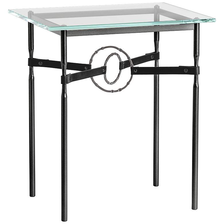 Image 1 Equus 22 inch Wide Black Side Table with Smoke Ring Black Strap