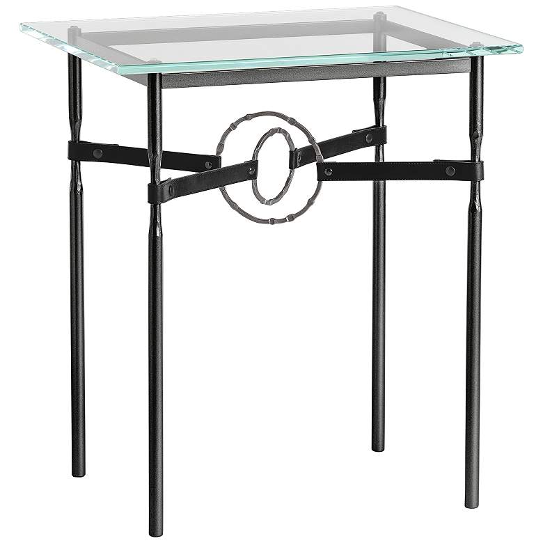 Image 1 Equus 22" Wide Black Side Table with Smoke Ring Black Strap