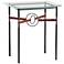 Equus 22" Wide Black Side Table with Smoke Ring Brown Strap