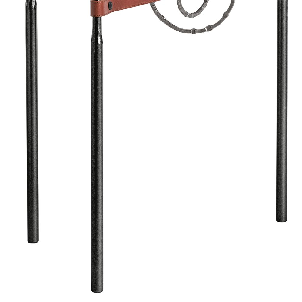 Image 3 Equus 22" Wide Black Side Table with Smoke Ring Brown Strap more views