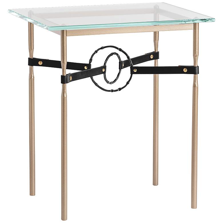 Image 1 Equus 22" Wide Gold Black Straps with Black Rings Side Table