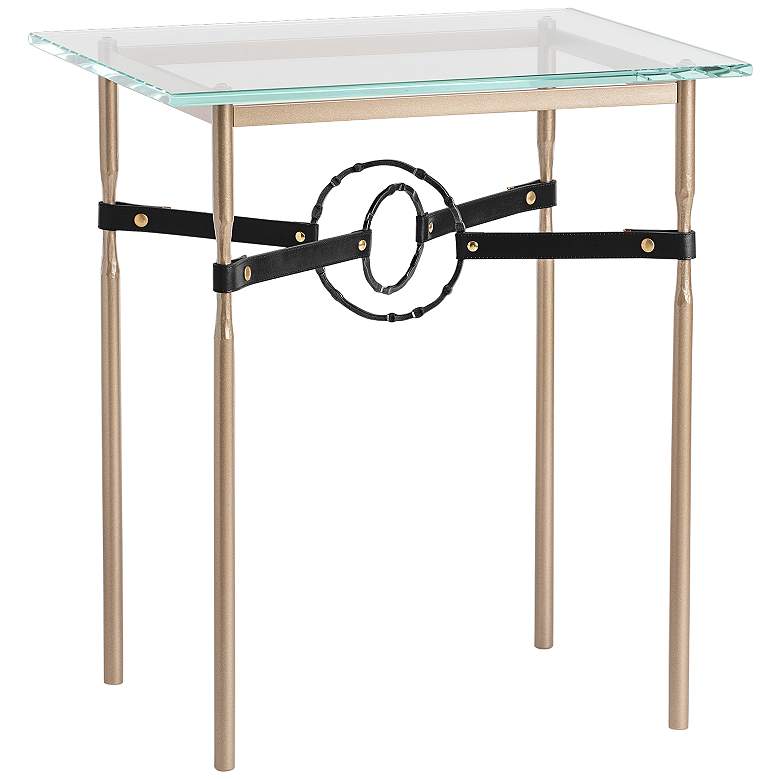 Image 1 Equus 22 inch Wide Gold Black Straps with Black Rings Side Table