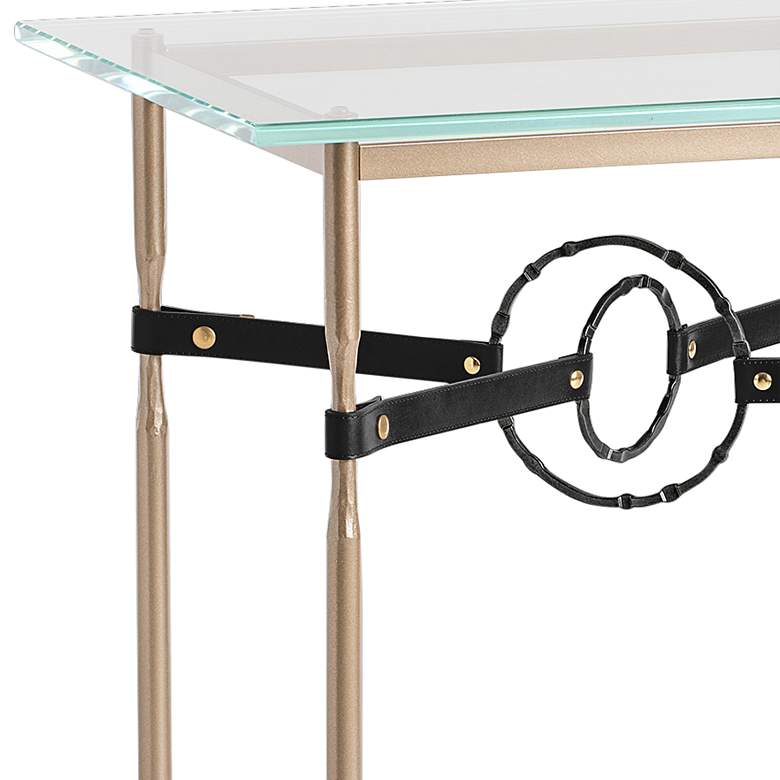 Equus 22 inch Wide Gold Black Straps with Black Rings Side Table more views