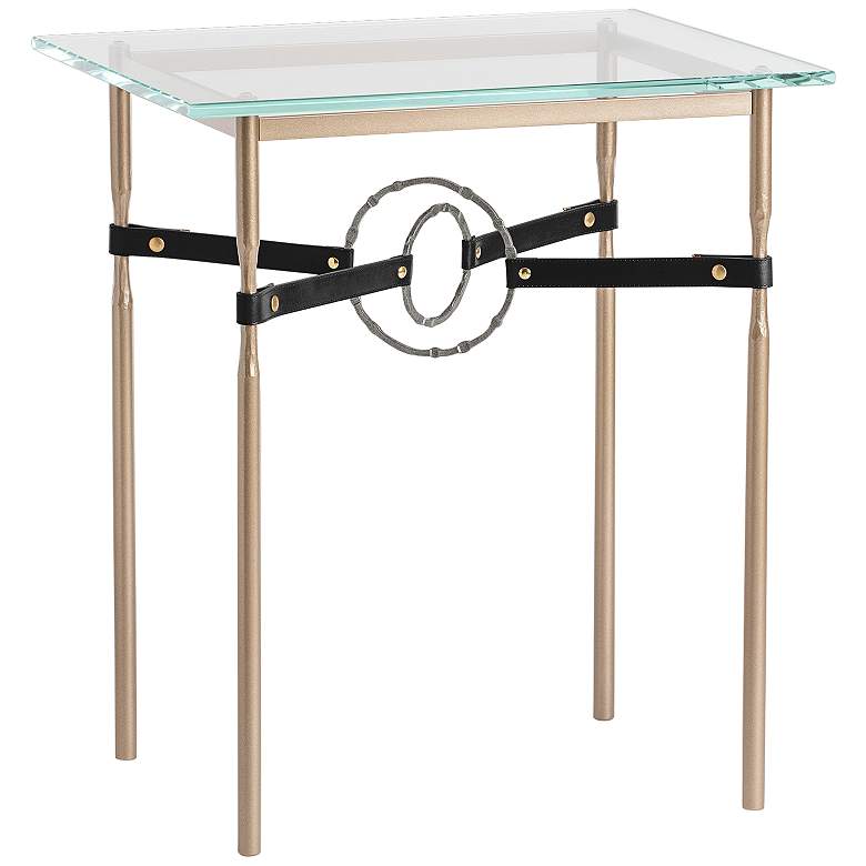 Image 1 Equus 22 inch Wide Gold Black Straps with Iron Rings Side Table