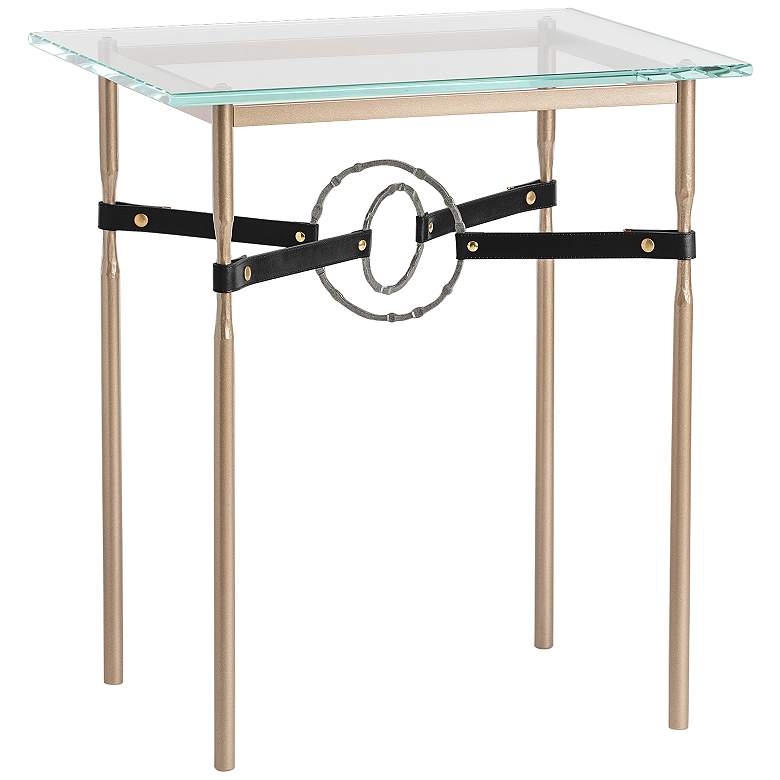 Image 1 Equus 22" Wide Gold Black Straps with Iron Rings Side Table