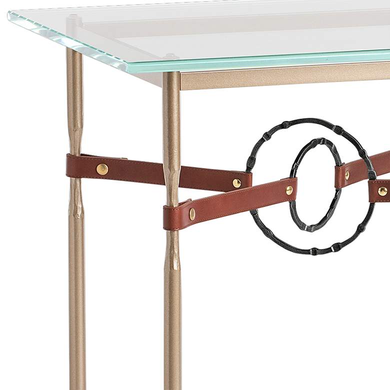 Equus 22 inch Wide Gold Brown Straps with Black Rings Side Table more views