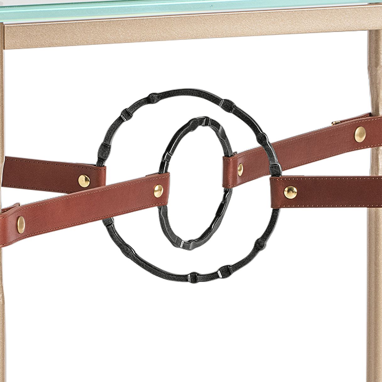 Image 3 Equus 22" Wide Gold Brown Straps with Black Rings Side Table more views