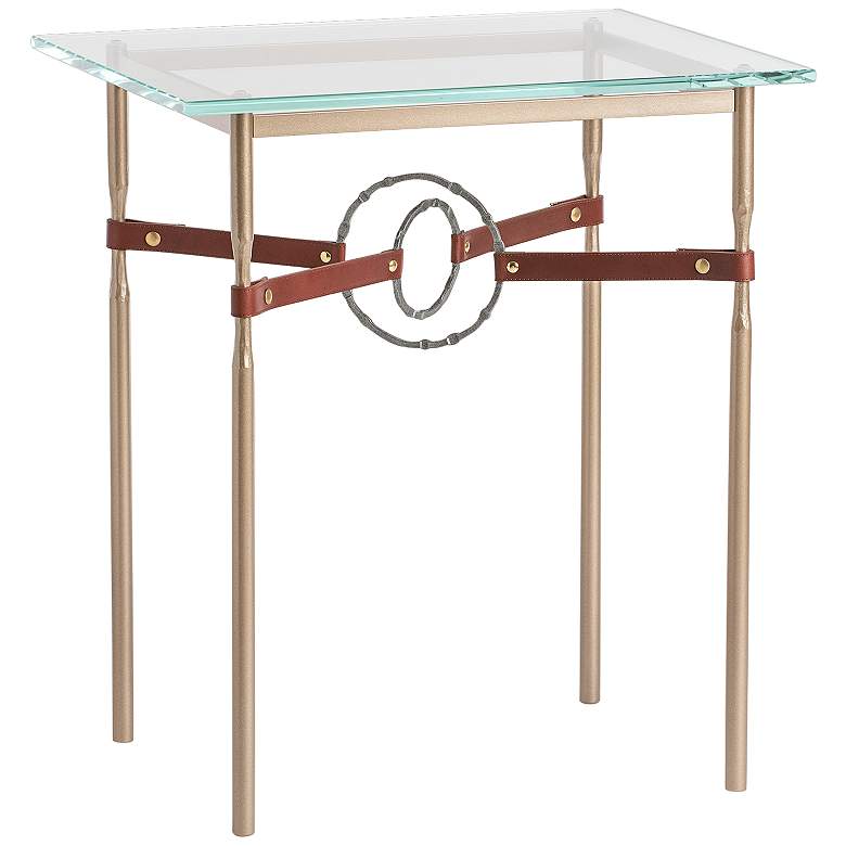Image 1 Equus 22" Wide Gold Brown Straps with Iron Rings Side Table