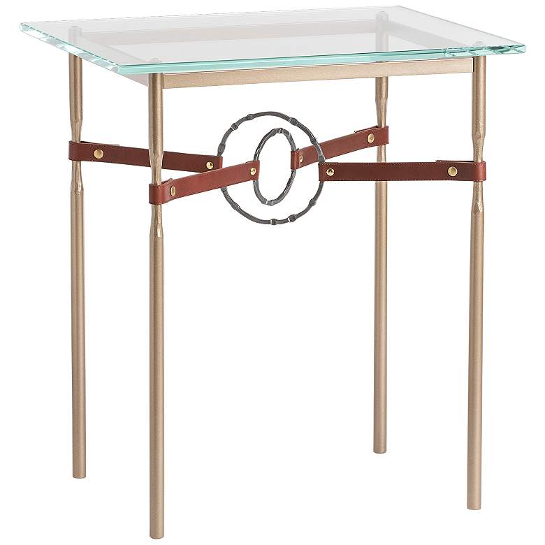 Image 1 Equus 22" Wide Gold Brown Straps with Smoke Rings Side Table