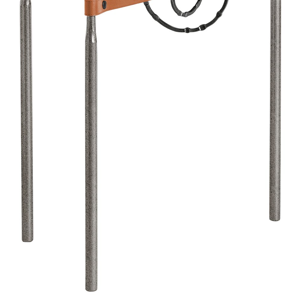 Image 3 Equus 22" Wide Iron Side Table w/ Black Ring Chestnut Strap more views