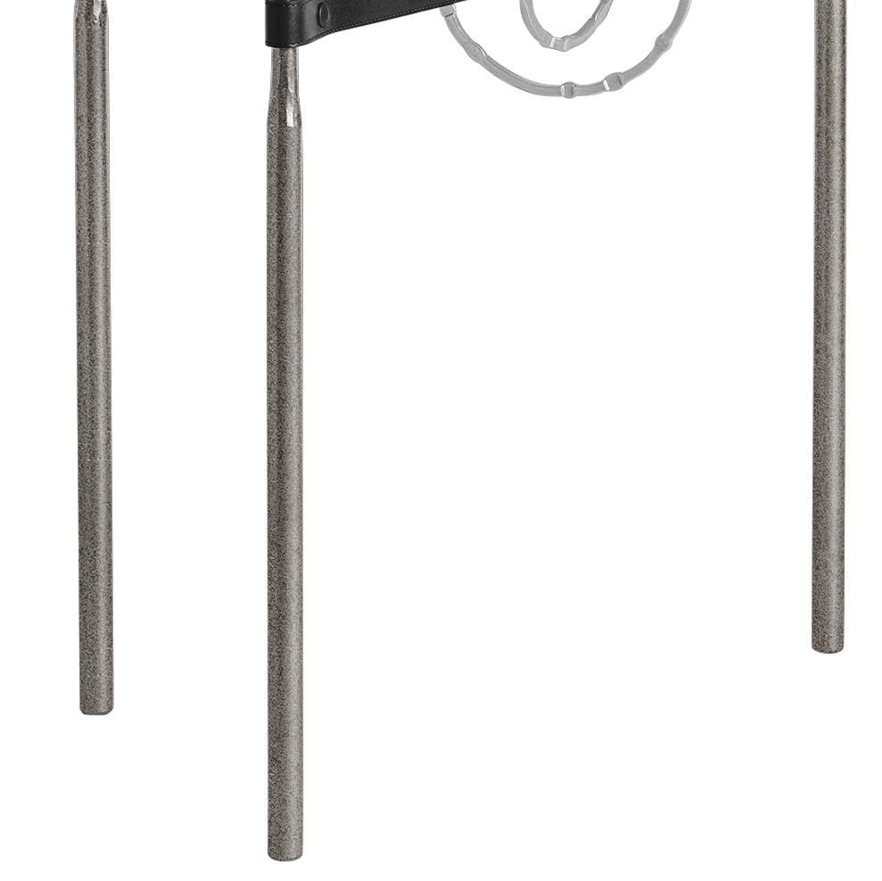 Image 3 Equus 22" Wide Iron Side Table w/ Platinum Ring Black Strap more views