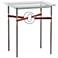 Equus 22" Wide Iron Side Table w/ Platinum Ring Brown Strap