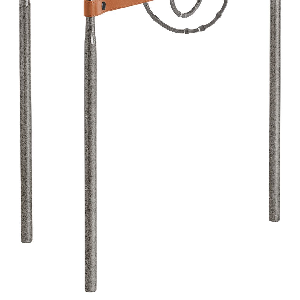 Image 3 Equus 22" Wide Iron Side Table w/ Smoke Ring Chestnut Strap more views