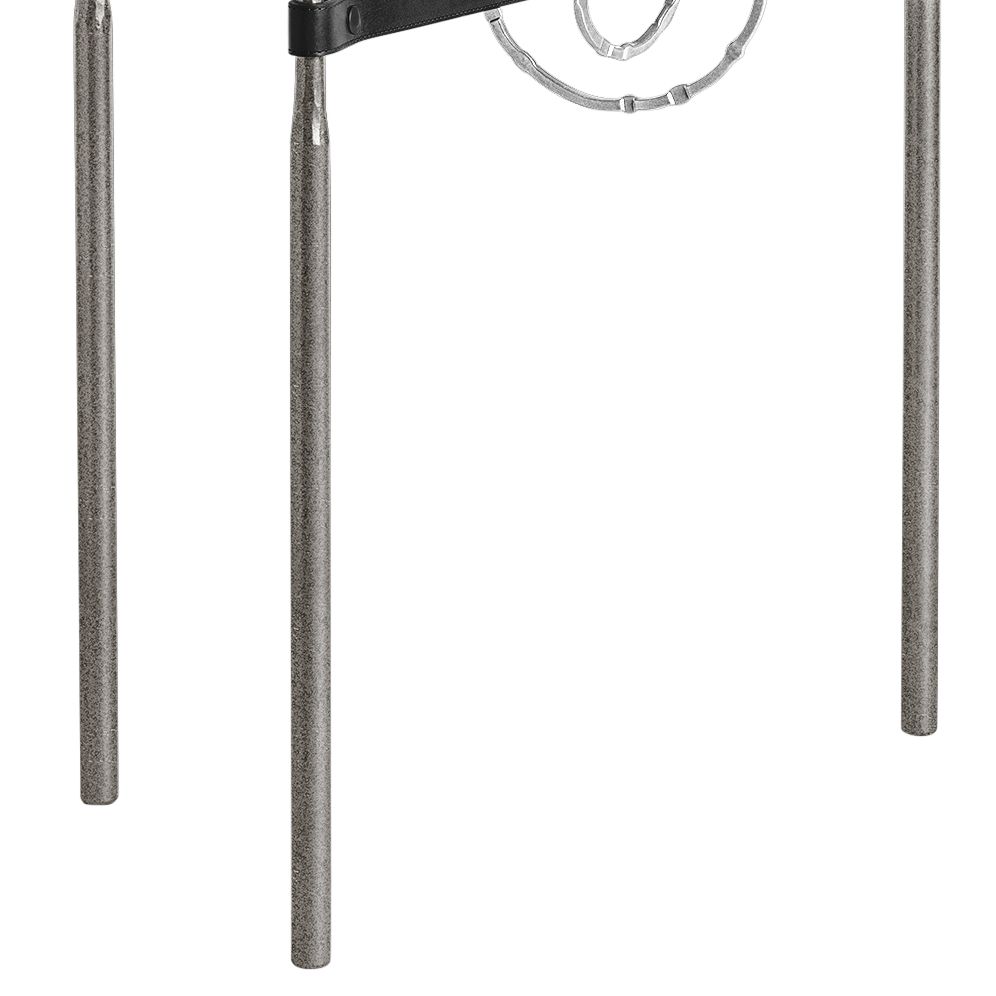 Image 3 Equus 22" Wide Iron Side Table w/ Sterling Ring Black Strap more views