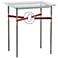 Equus 22" Wide Iron Side Table w/ Sterling Ring Brown Strap