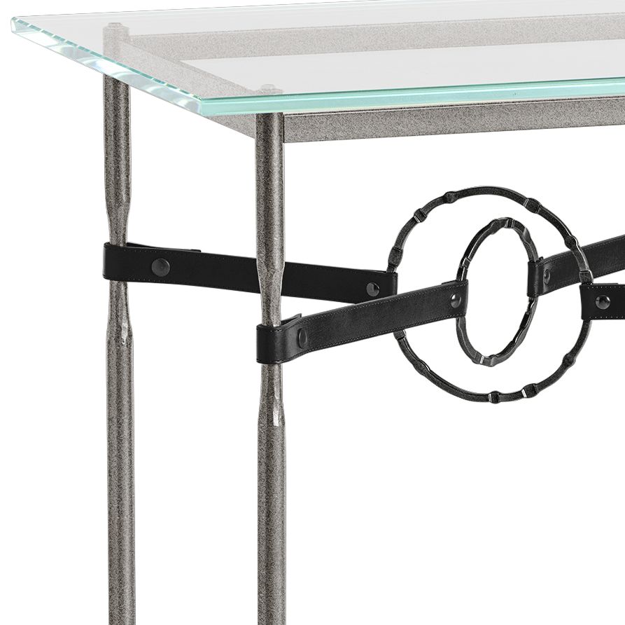 Image 2 Equus 22" Wide Iron Side Table with Black Ring Black Strap more views